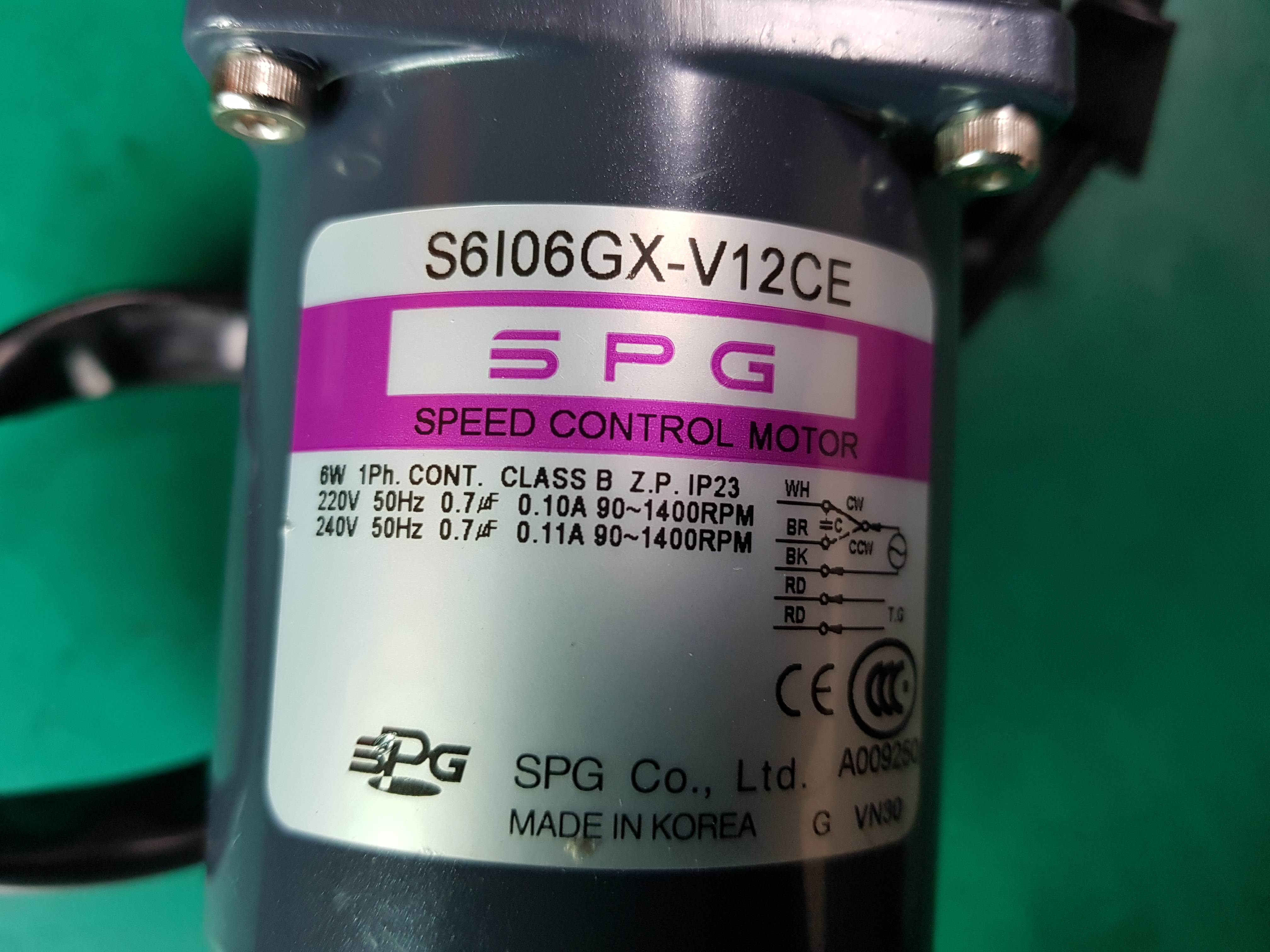 SPEED CONTROL MOTOR S6I06GX-V12CE+S6KA60B(6W 중고)