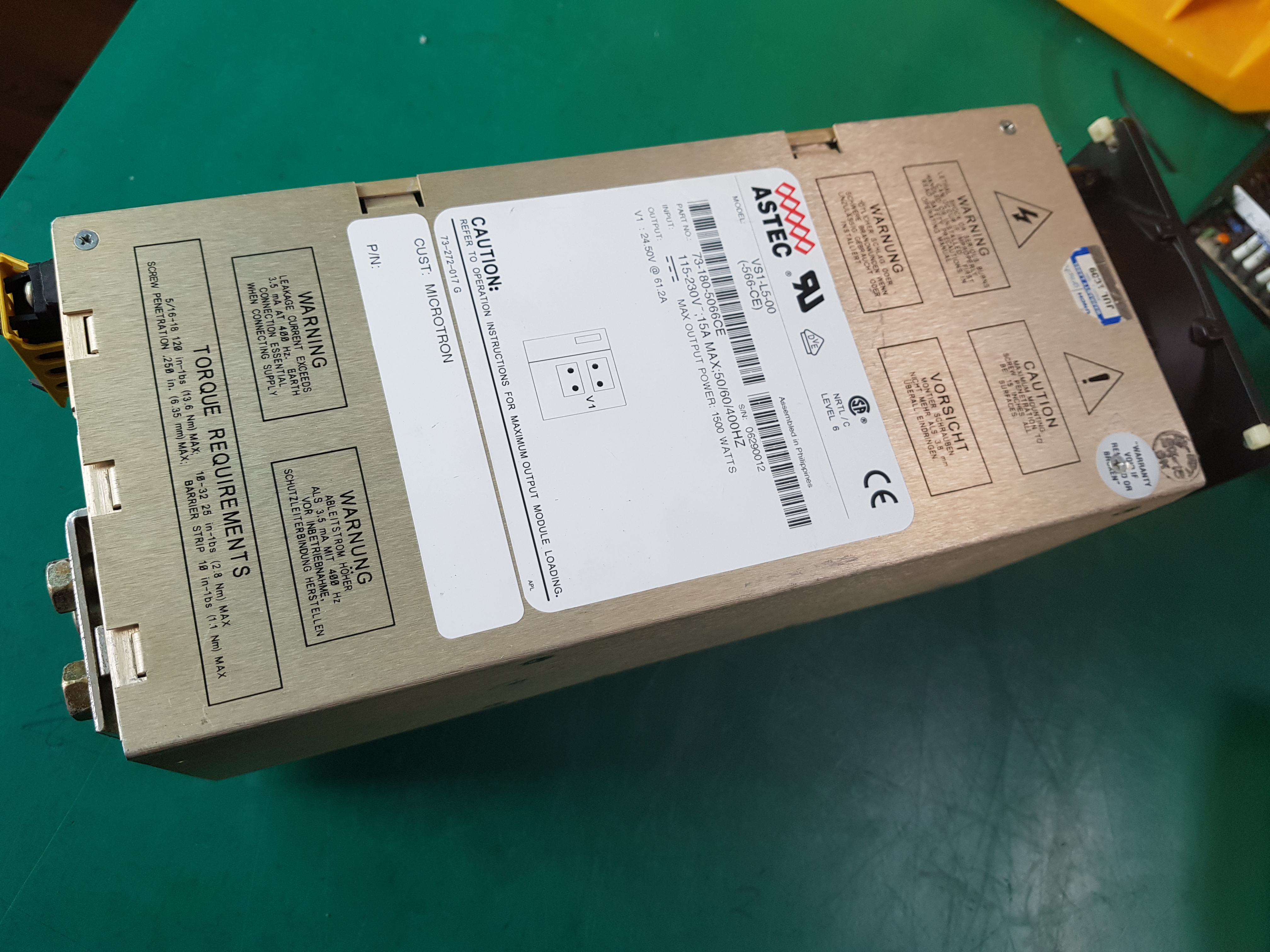 MP CONFIGURABLE POWER SUPPLY VS1-L5-00(73-180-5066CE) 중고