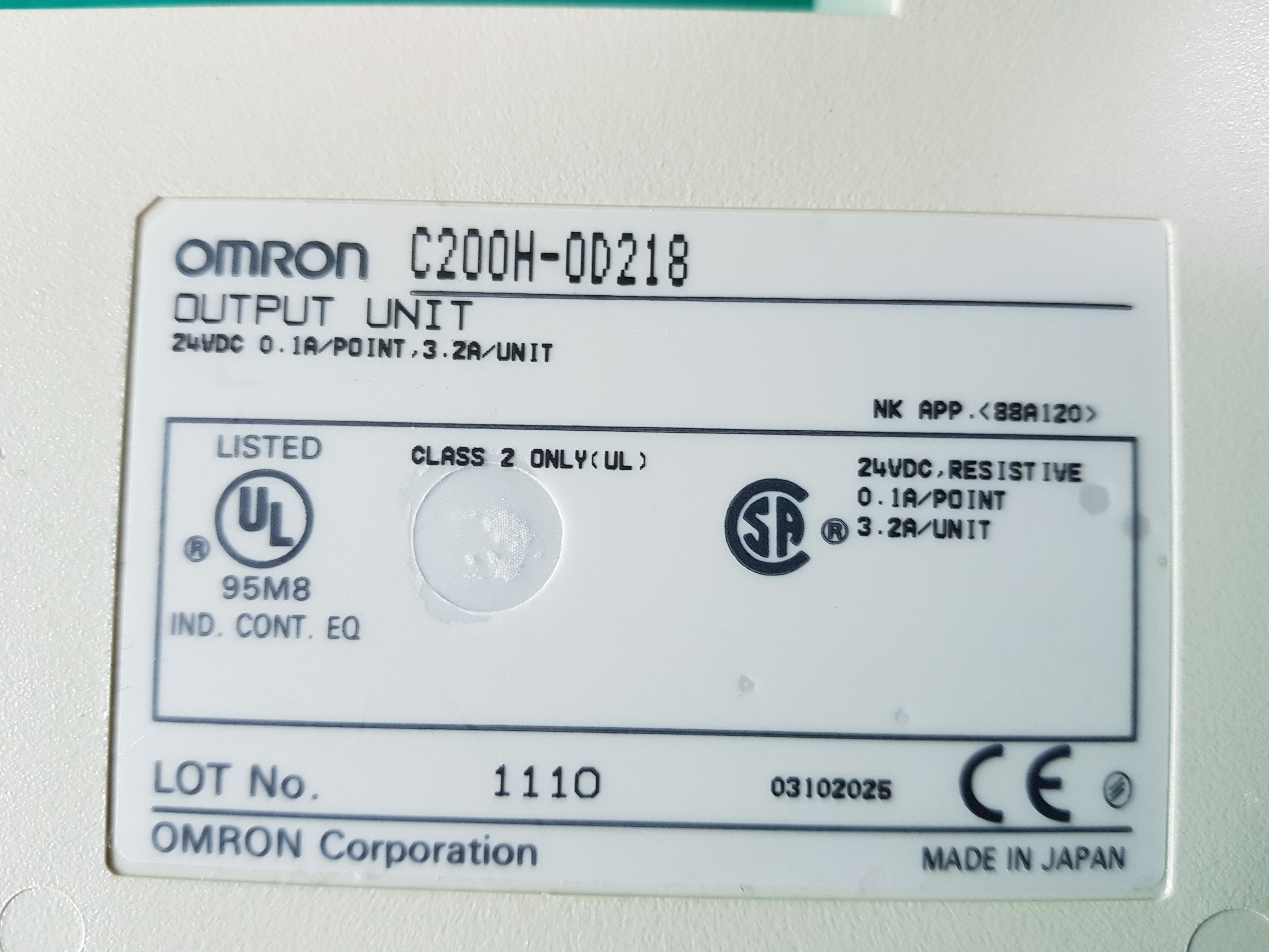 OUTPUT UNIT C200H-OD218(중고)