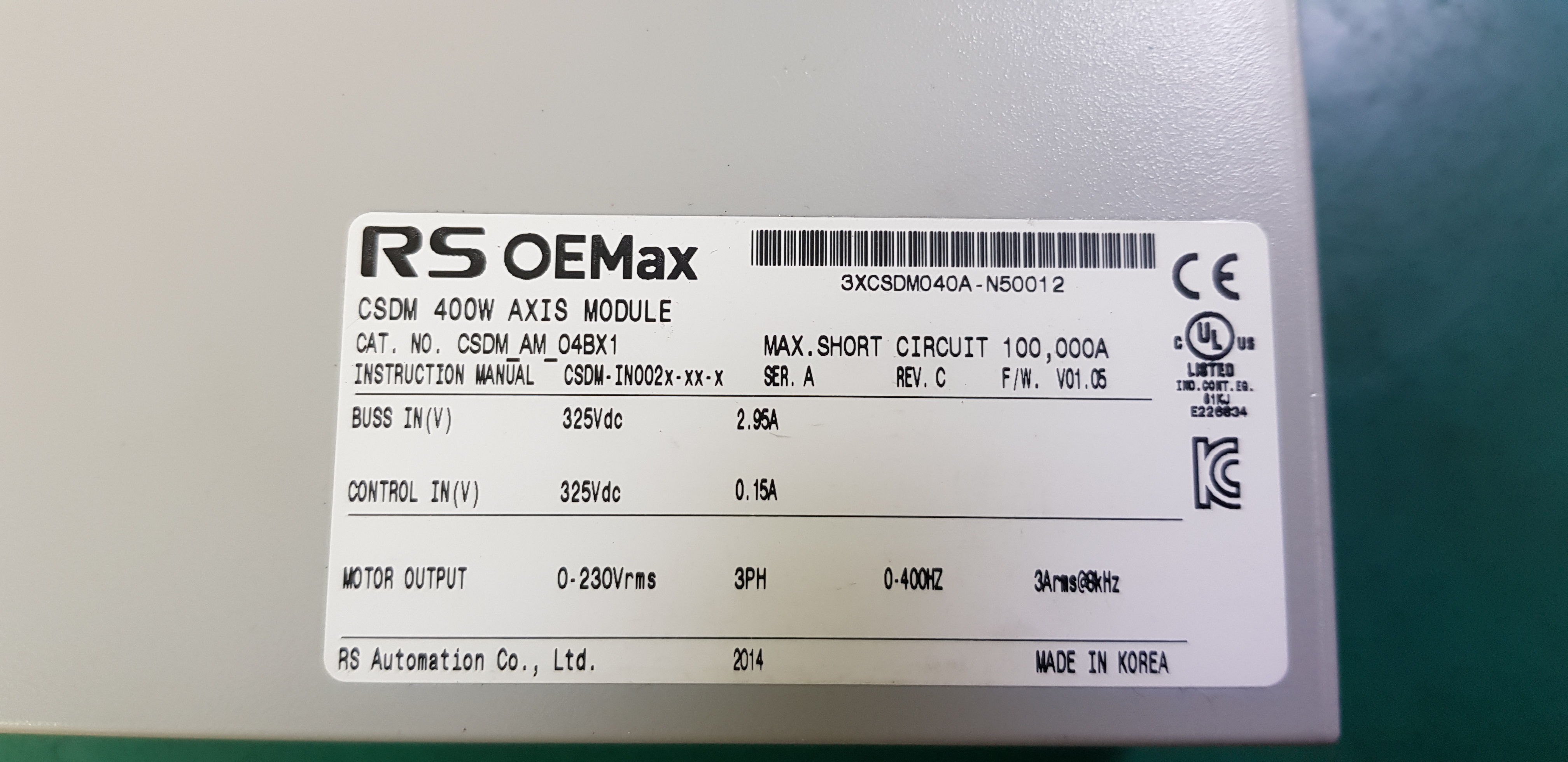 SERVO DRIVE CSDM-AM-04BX1 (400W-미사용품)