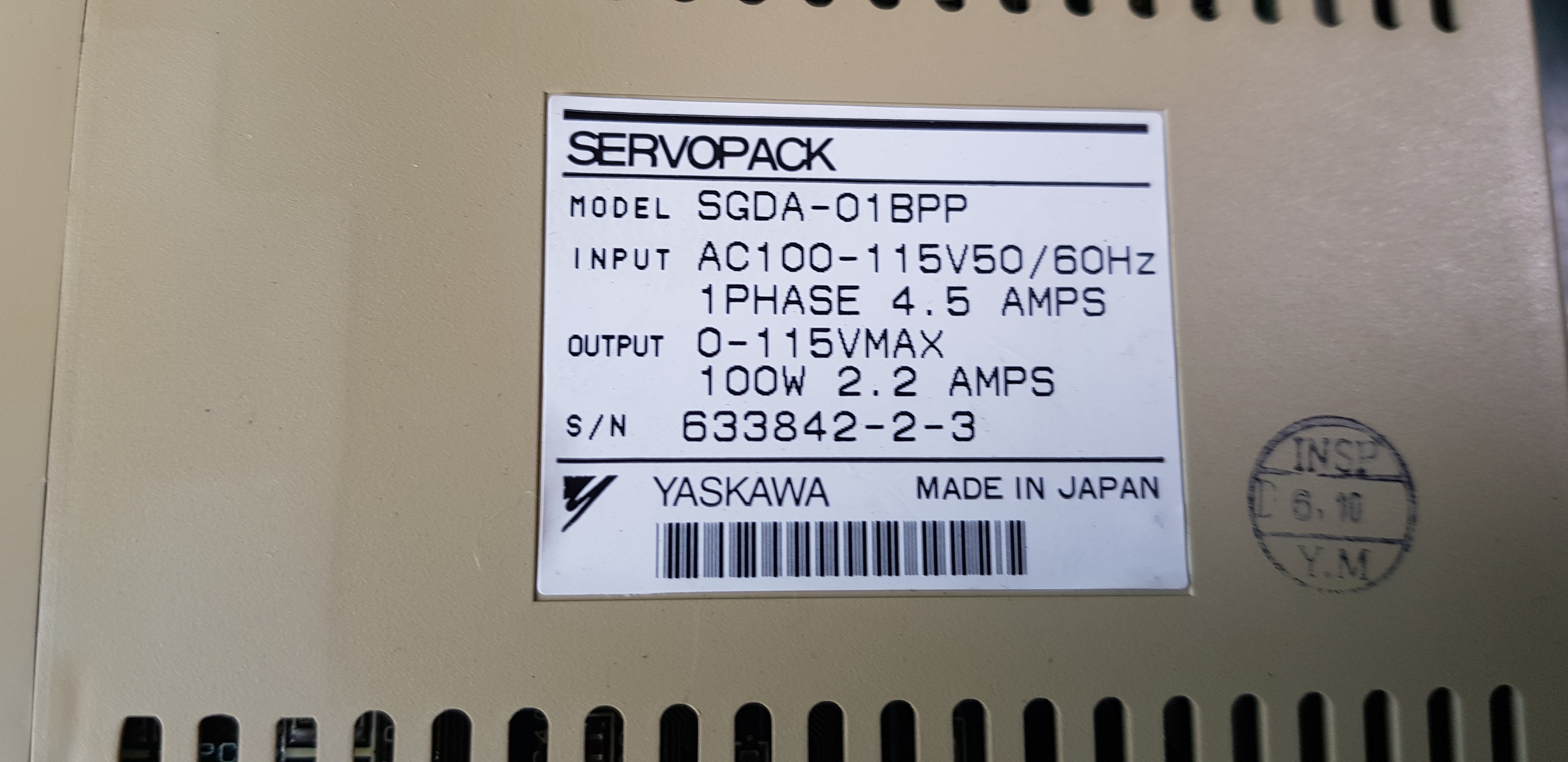 SERVOPACK SGD-01BPP (100W-중고)
