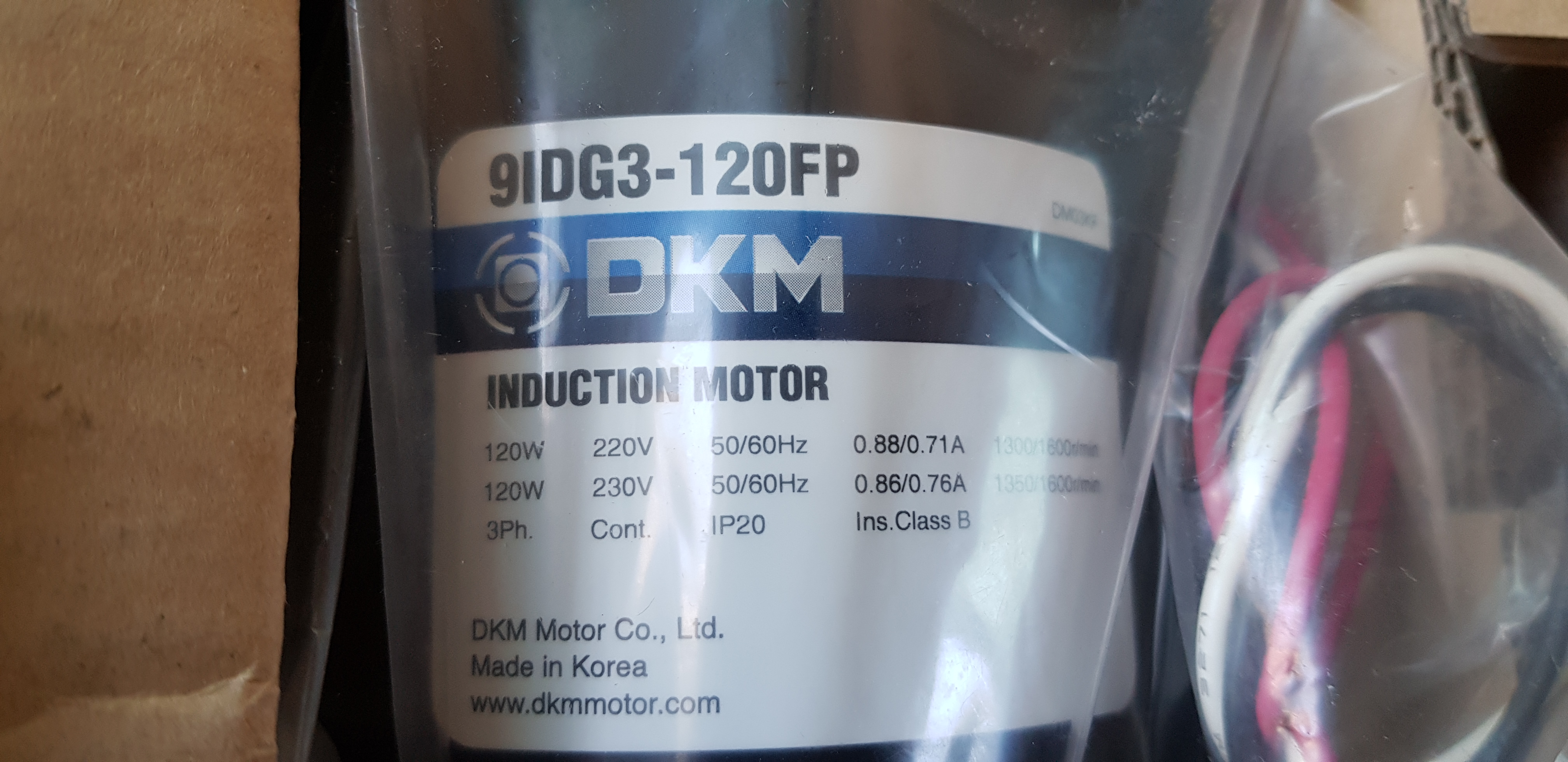 (A급 미사용품) DKM INDUCTION MOTOR 9IDG3-120FP 디케엠 인덕션 모타