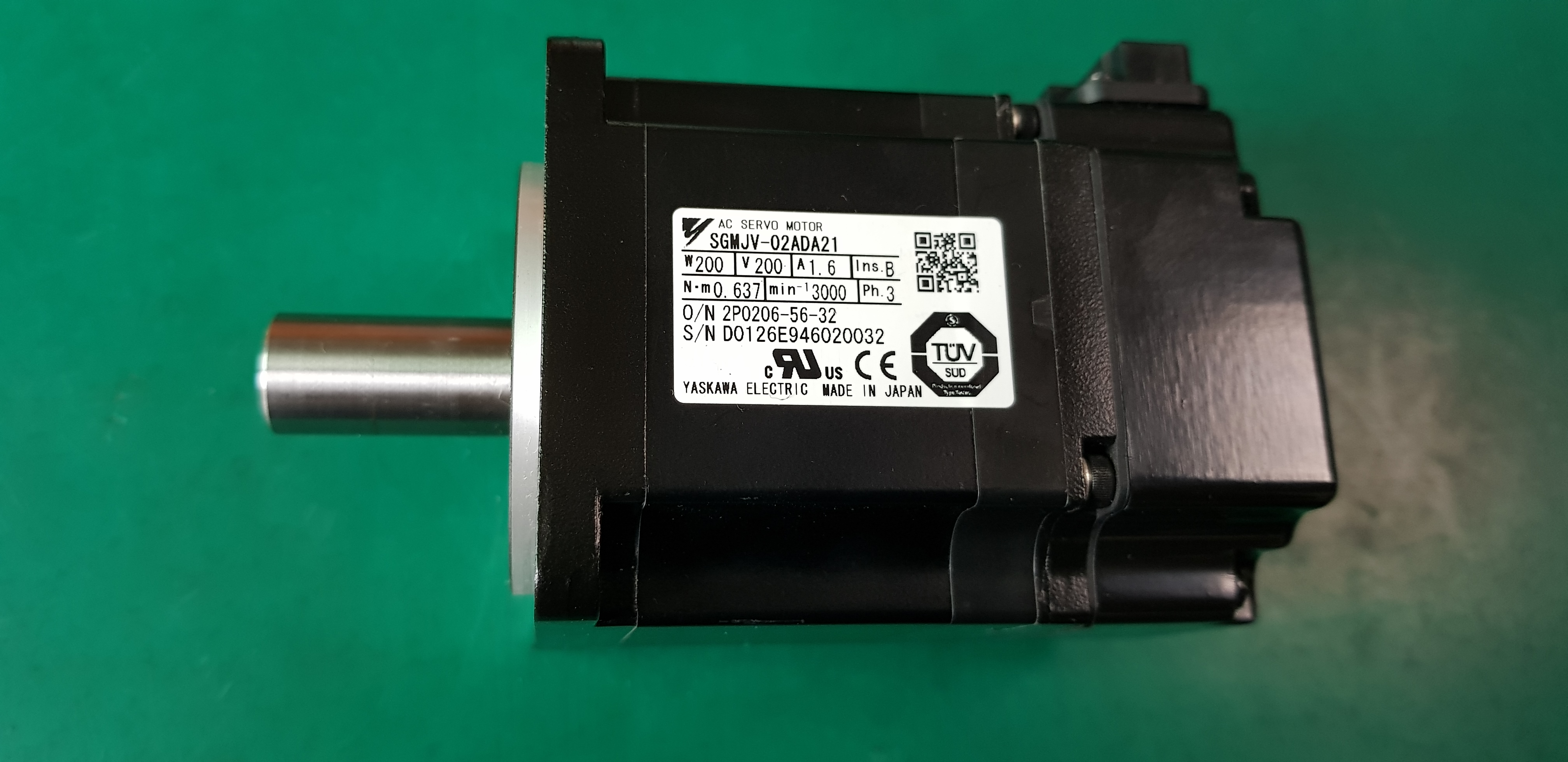 AC SERVO MOTOR SGMJV-02ADA21 (200W-중고) 야스까와 서보모타