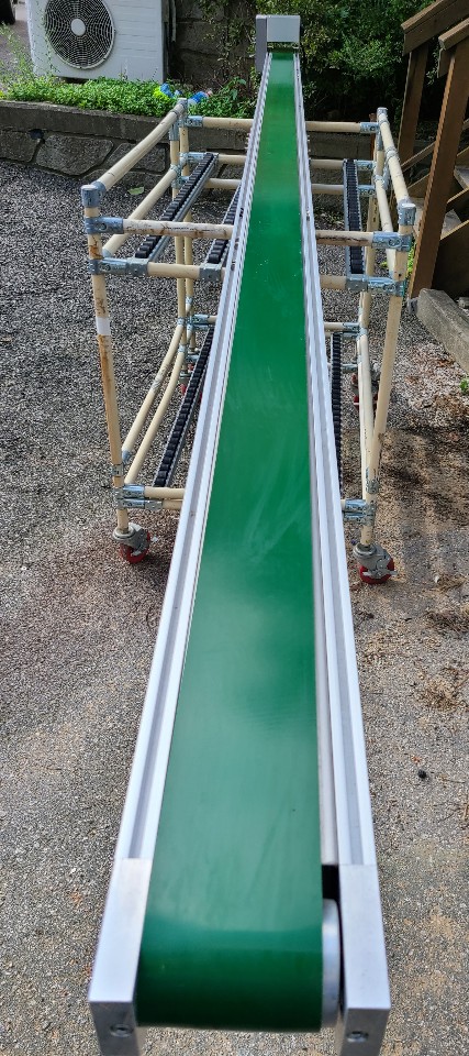 (미사용품) 평벨트 콘베어 L4,100*W140(90)*H110mm  BELT CONVEYOR