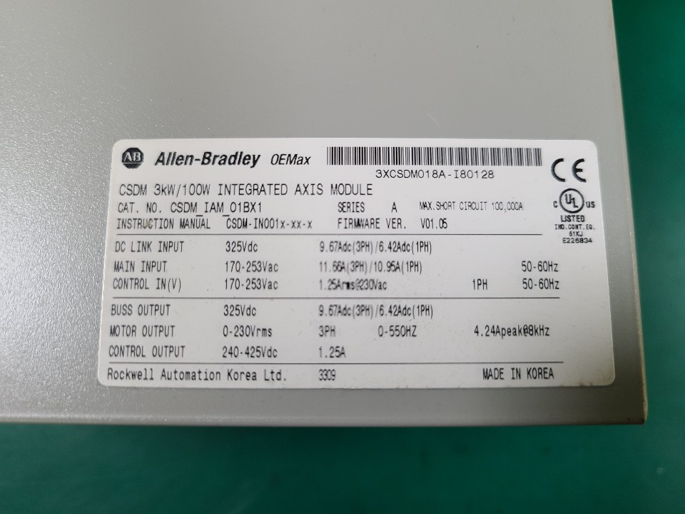 SERVO DRIVE CSDM-IAM-01BX1 3KW/100W (중고) 서보드라이브
