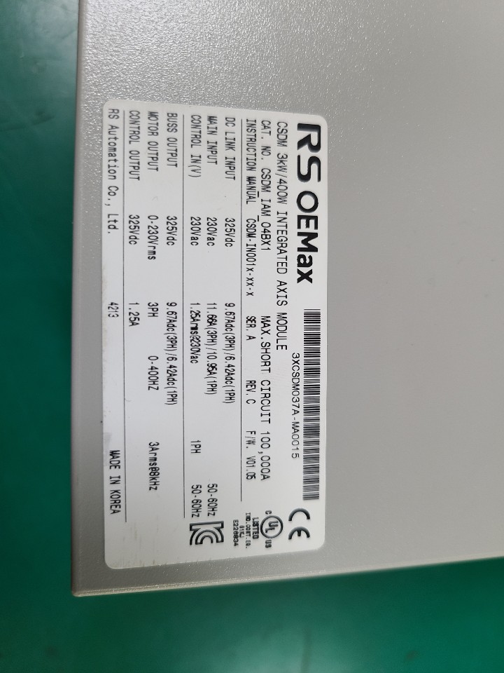 SERVO DRIVE CSDM-IAM-04BX1 3KW/400W (중고) 알에스 오토메이션 서보 드라이브