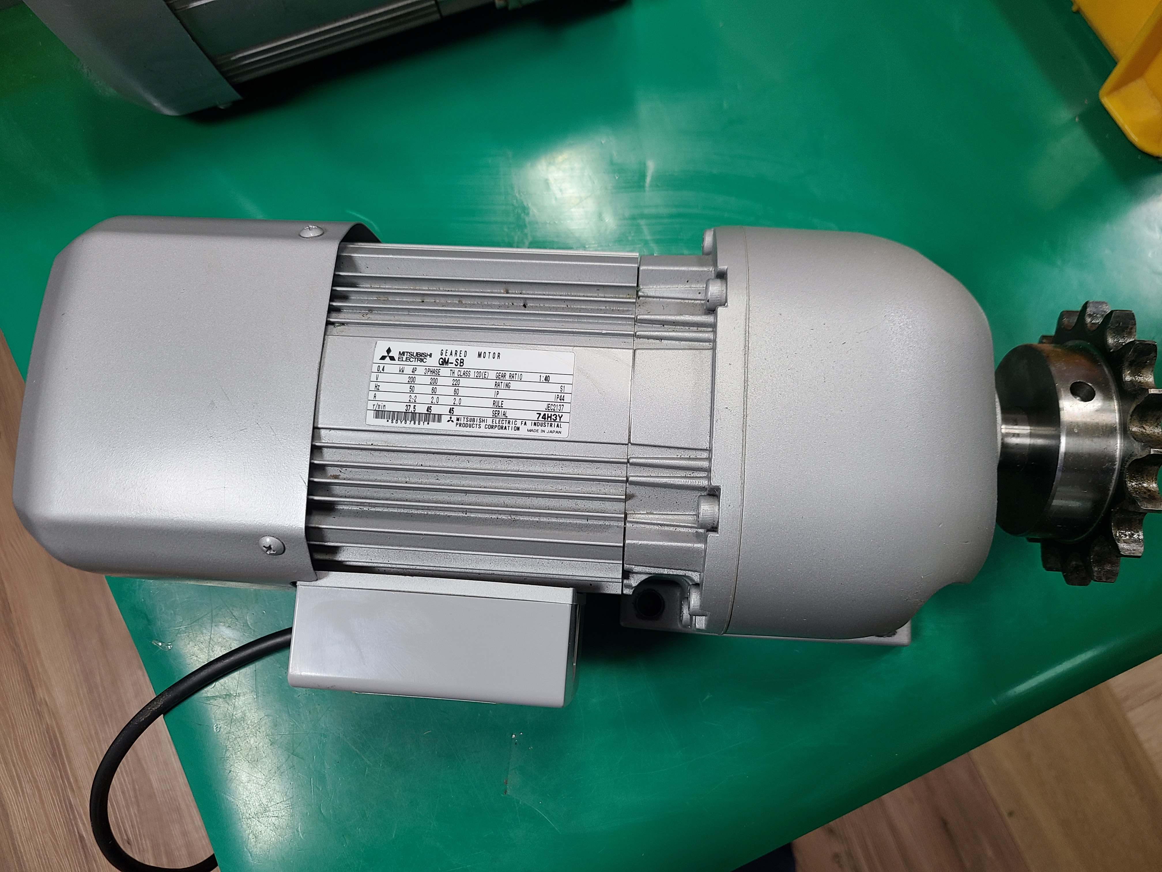 AC BRAKE GEARED MOTOR MITSUBISHI GM-SB 0.4KW 3PH (40:1, 20:1) 중고 미쓰비씨 브레이크 기어드모타