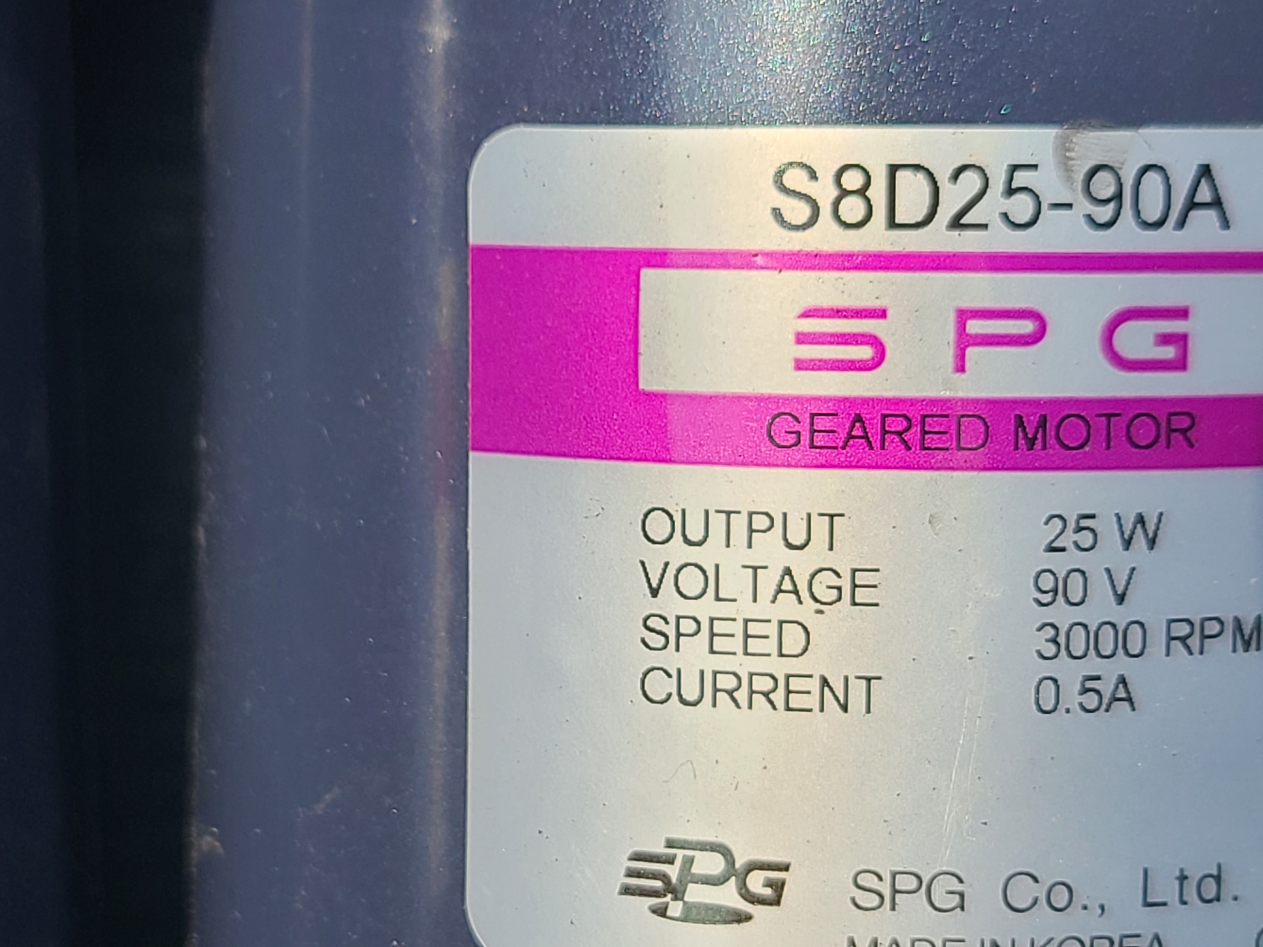 (미사용중고) SPG DC GEARED MOTOR S8D25-90A 디씨 기어드모타