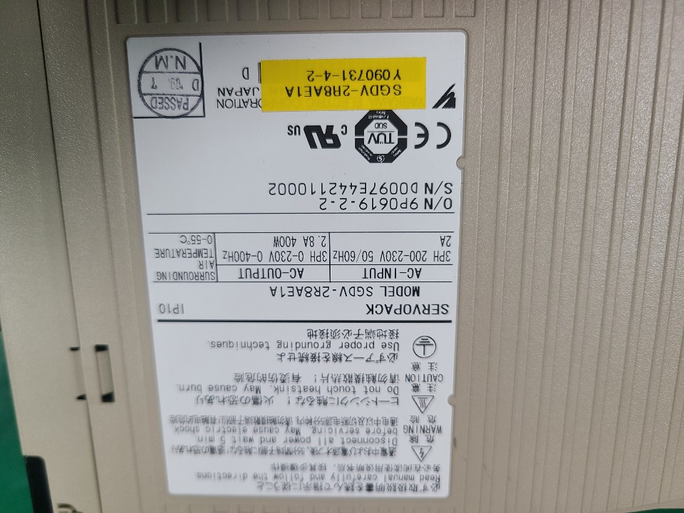 YASKAWA SERVOPACK SGDV-2R8AE1A (중고) 야스까와 서보팩