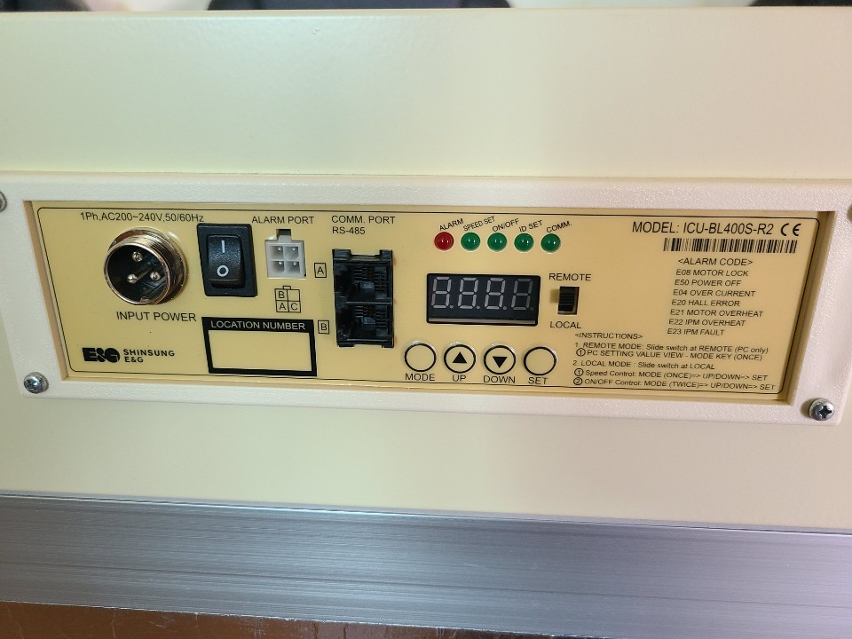 SHINSUNG FAN FILTER UNIT ICU-BL400S-R2(EFU20195160401) (중고) 신성이엔지 팬필터 유닛