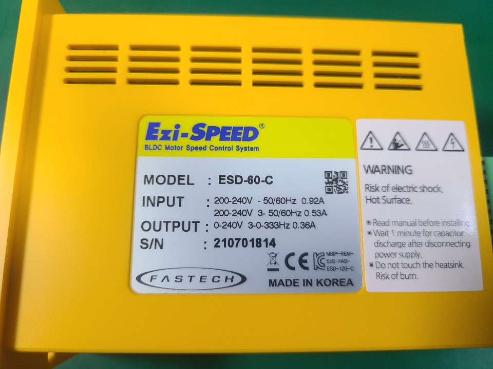 (A급) FASTECH EZI-SPEED 80-H-60-C-R10-P  ESD-60-C + ESG-80-H-R10-P (MOTOR+CONTROL)