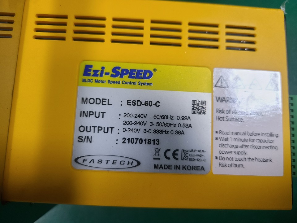 (A급)EZI-SPEED BLDC MOTOR SPEED CONTROL ESD-60-C  스피드 콘트롤러