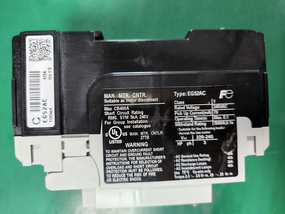 FUJI E.L.CIRCUIT BREAKER EG52AC (40A) 후지 회로 차단기 (중고)