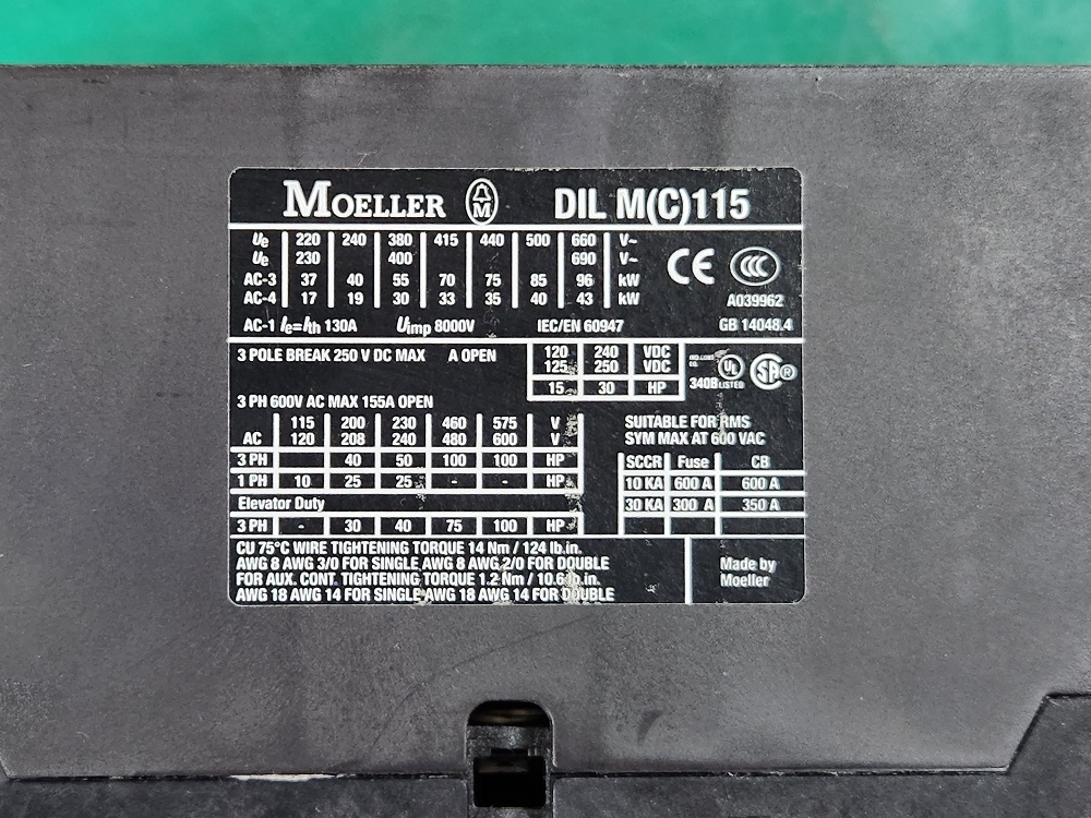 EATON MOELLER DIL M115 CONTACTOR 묄러 컨텍터 (중고)