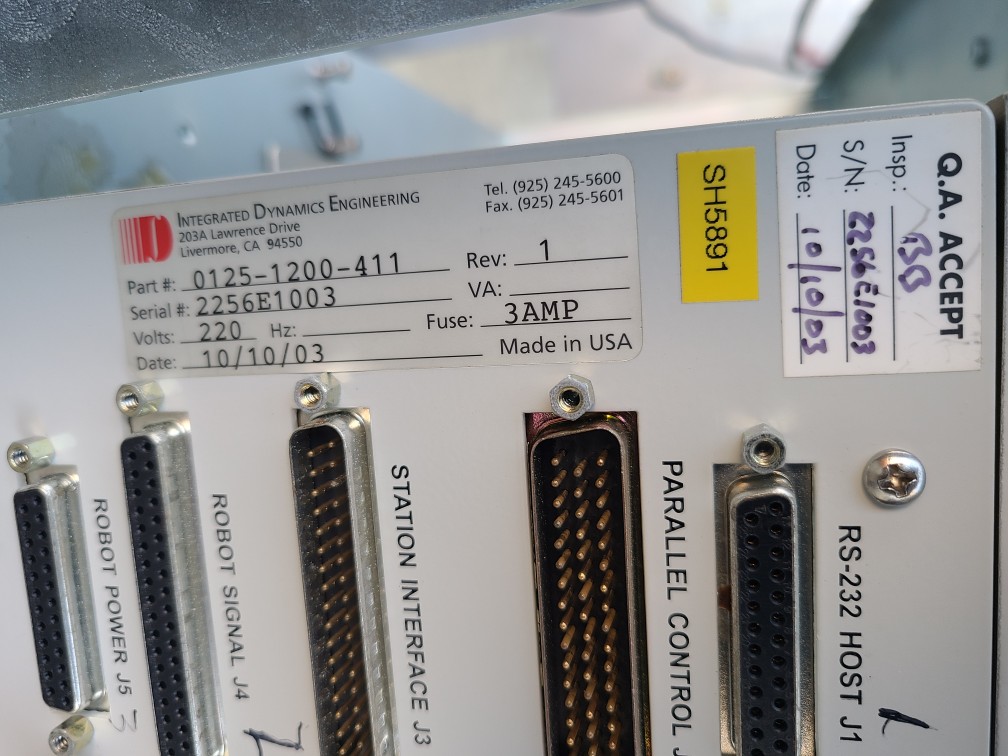 INTEGRATED DYNAMICS ROBOT CONTROLLER 0125-1200-411 (중고) 인터그레이터드 다이나믹 로봇 콘트롤러