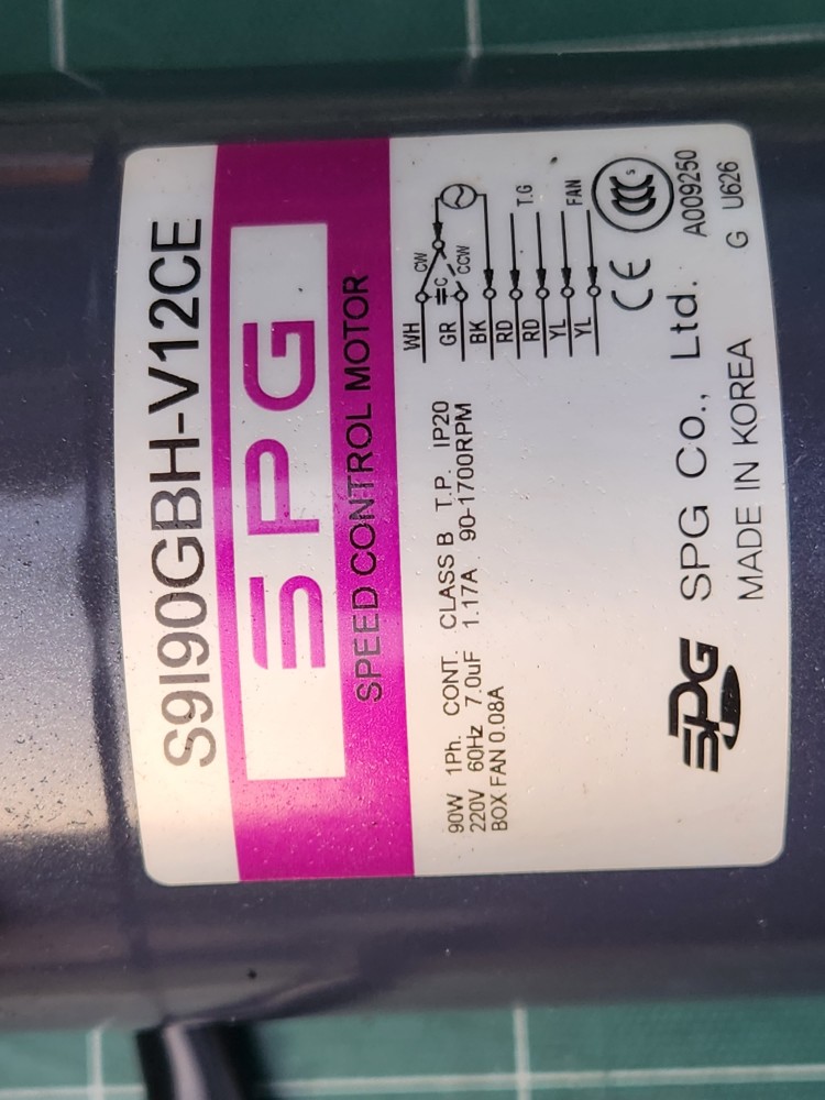 SPG  SPEED CONTROL MOTOR S9I90GBH-V12CE +  S9KC120BH (중고)