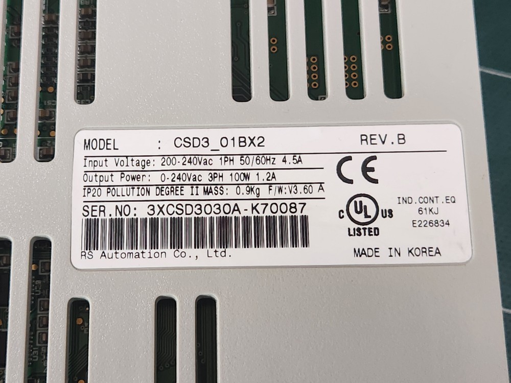 RS AUTOMATION SERVO DRIVE CSD3-01BX2 서보 드라이브 (중고)