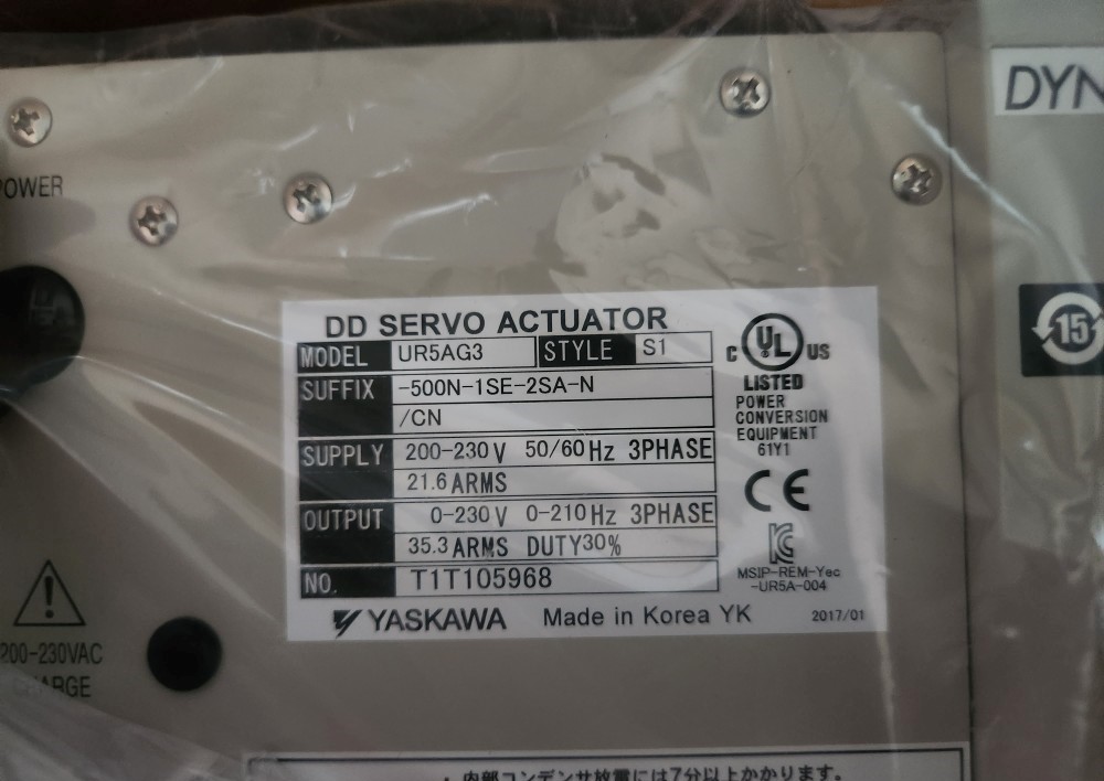 (미사용품) YASKAWA DD SERVO ACTUATOR UR5AG3(-500N--1SE--2SA-N)  야스카와 서보 엑츄에이터