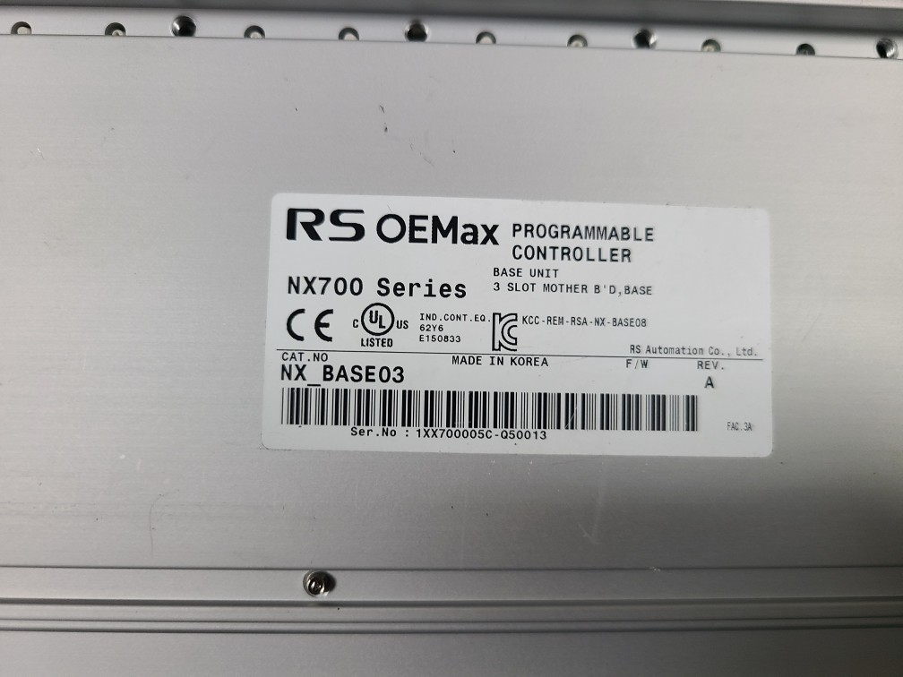 RS AUTOMATION PLC ASS'Y NX700시리즈 CPU750B+POSI2+X64D+Y64T+BASE03 (중고)