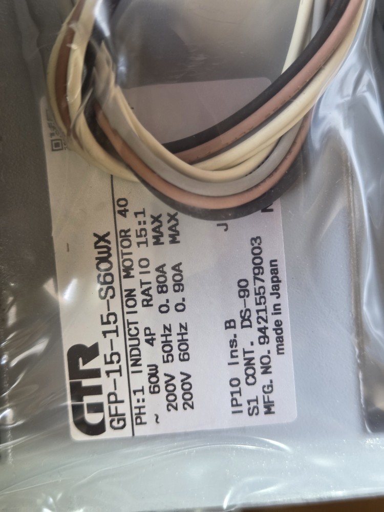 (A급-미사용품) GTR INDUCTION MOTOR GFP-15-15-S60WX  + SCP-201L