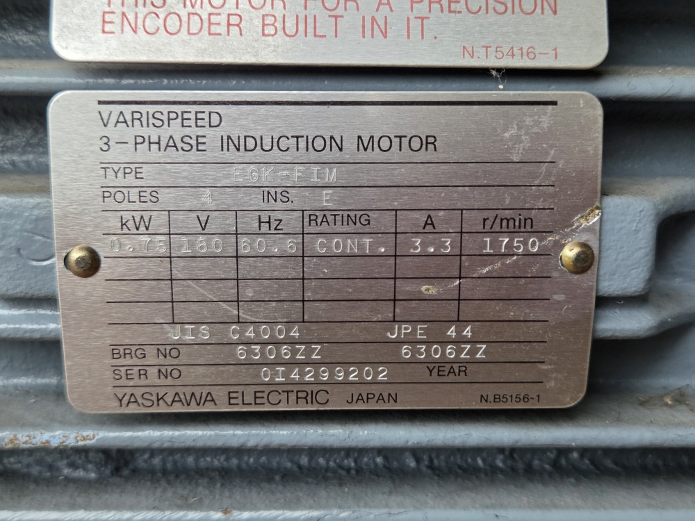 VARISPEED 3-PHASE INDUCTION MOTOR EGK-FIM 0.75KW