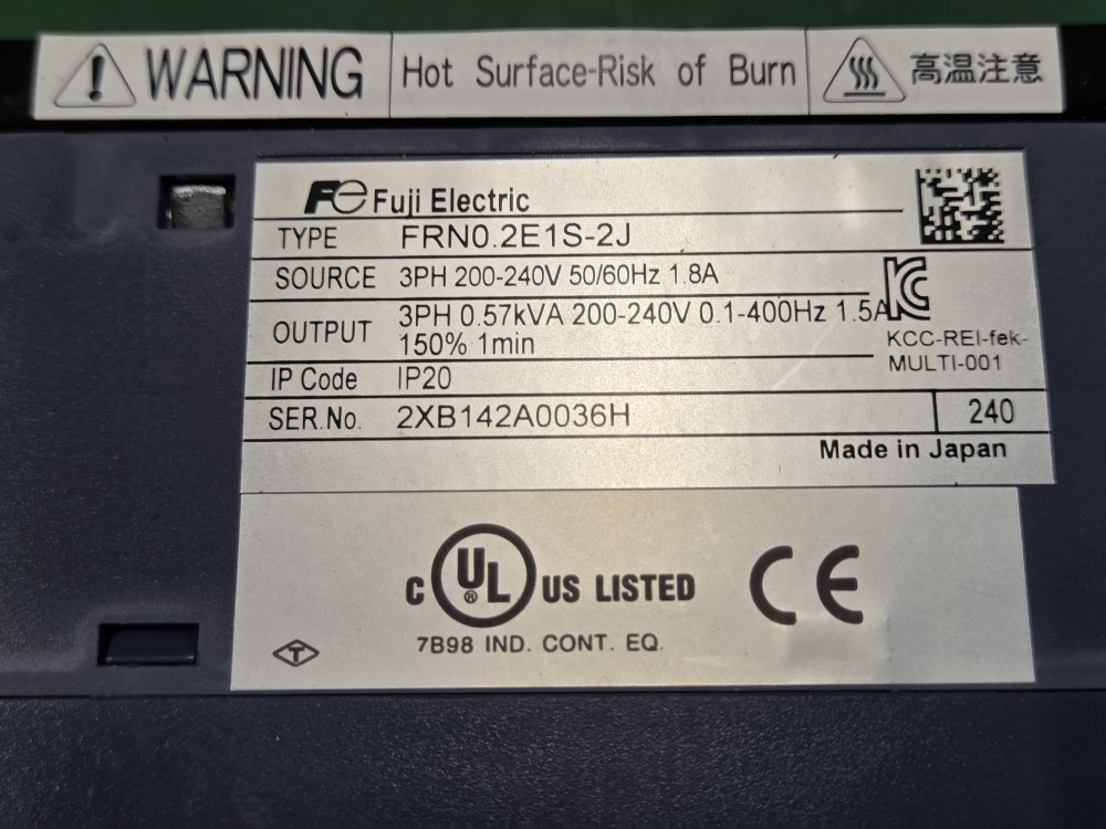 FUJI INVERTER FRN0.2E1S-2J (중고) 인버터
