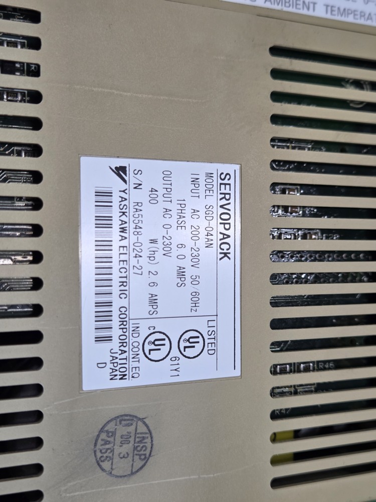 YASKAWA SERVOPACK SGD-04AN (400W-중고) 야스까와 서보팩