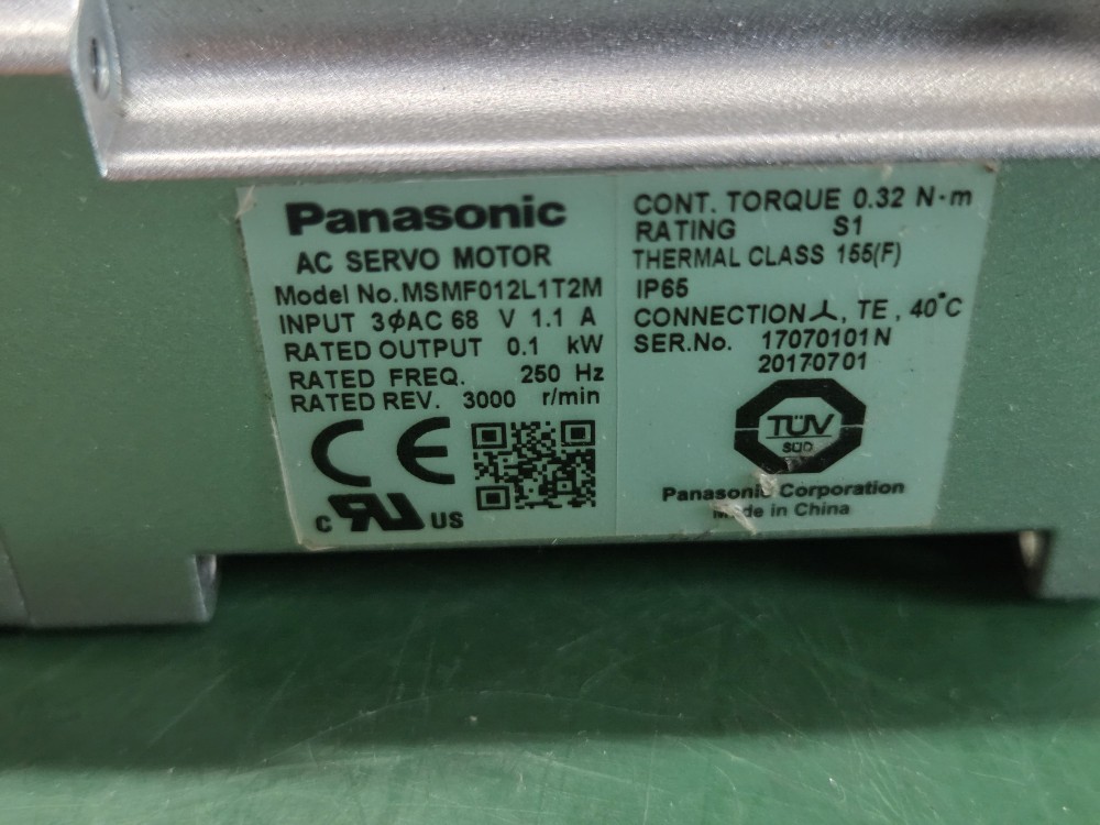 PANASONIC SERVO MOTOR MSMF012L1T2M (100W-중고)